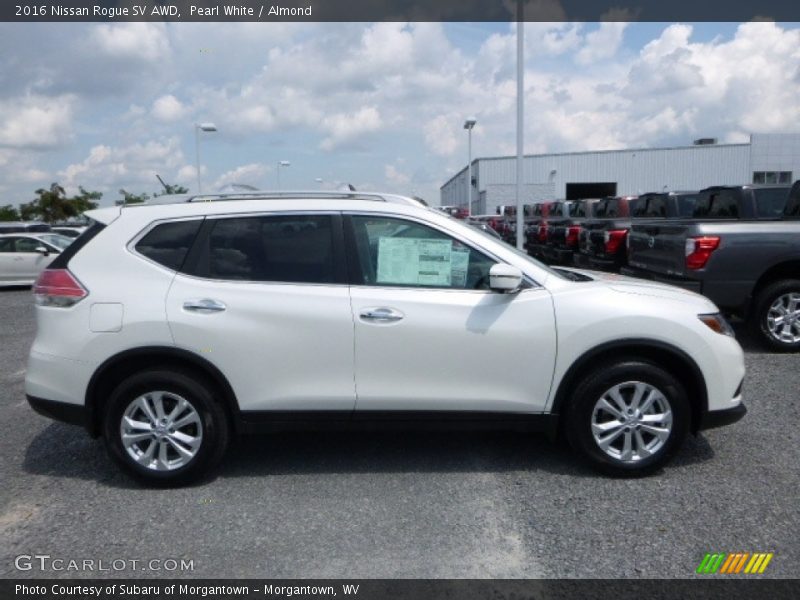 Pearl White / Almond 2016 Nissan Rogue SV AWD