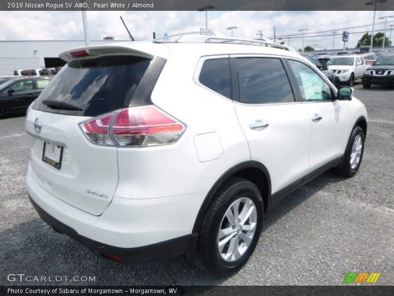 Pearl White / Almond 2016 Nissan Rogue SV AWD
