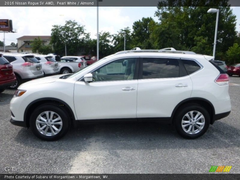 Pearl White / Almond 2016 Nissan Rogue SV AWD