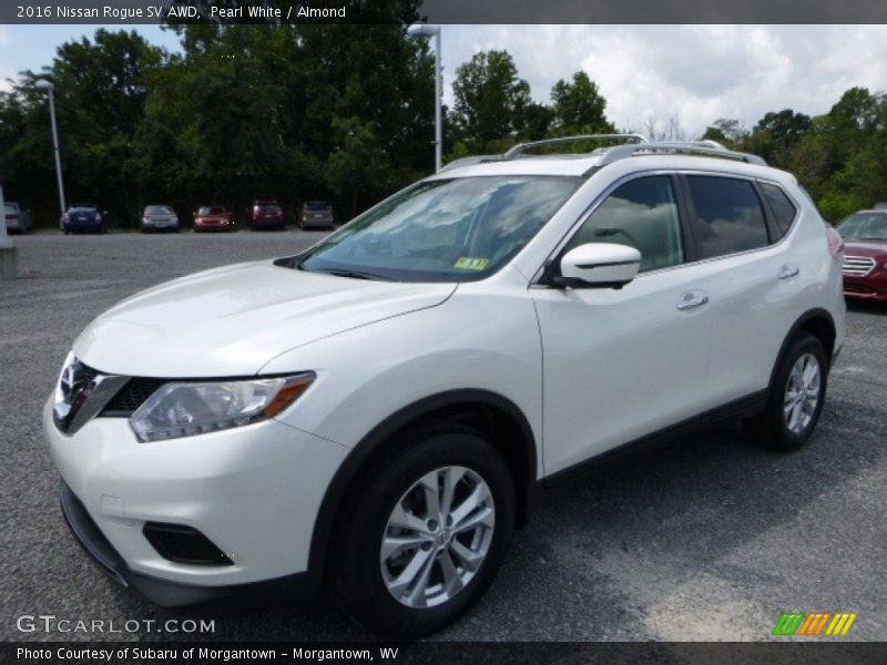 Pearl White / Almond 2016 Nissan Rogue SV AWD