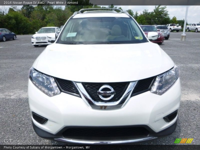 Pearl White / Almond 2016 Nissan Rogue SV AWD