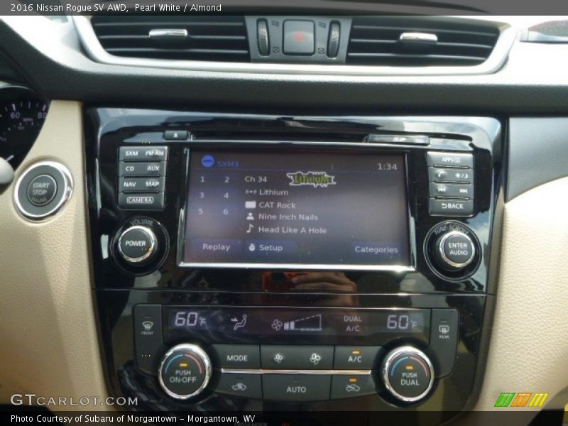 Pearl White / Almond 2016 Nissan Rogue SV AWD