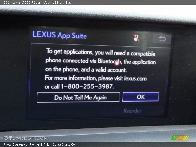 Atomic Silver / Black 2014 Lexus IS 250 F Sport