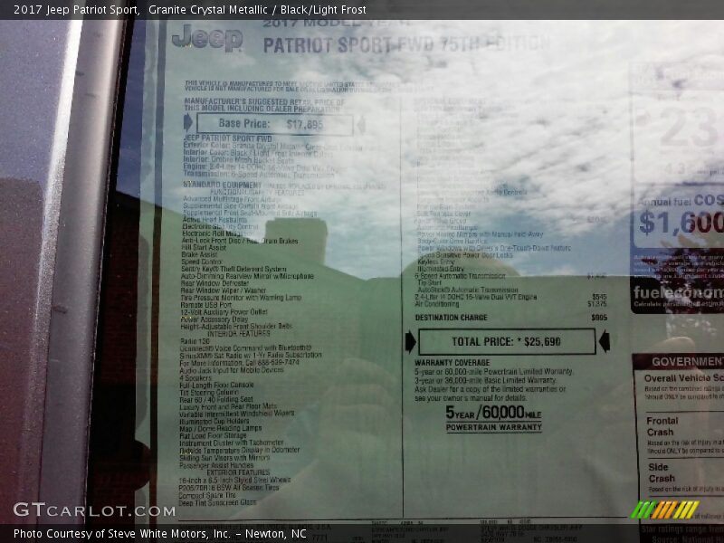 Granite Crystal Metallic / Black/Light Frost 2017 Jeep Patriot Sport