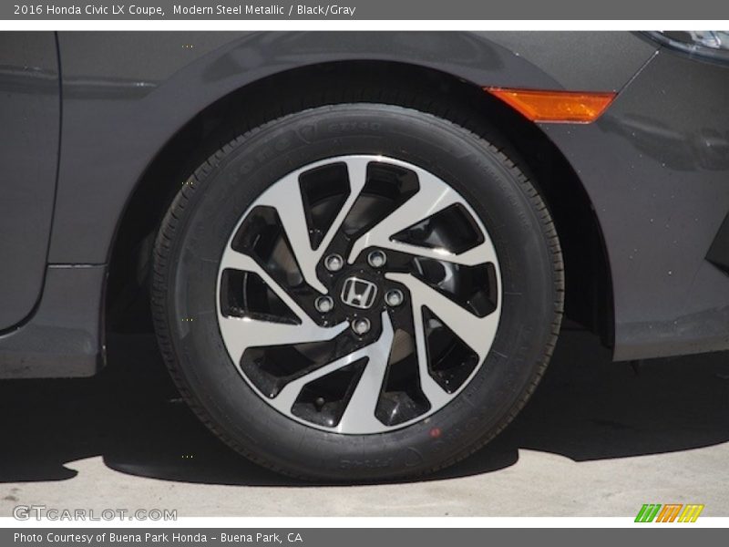 Modern Steel Metallic / Black/Gray 2016 Honda Civic LX Coupe
