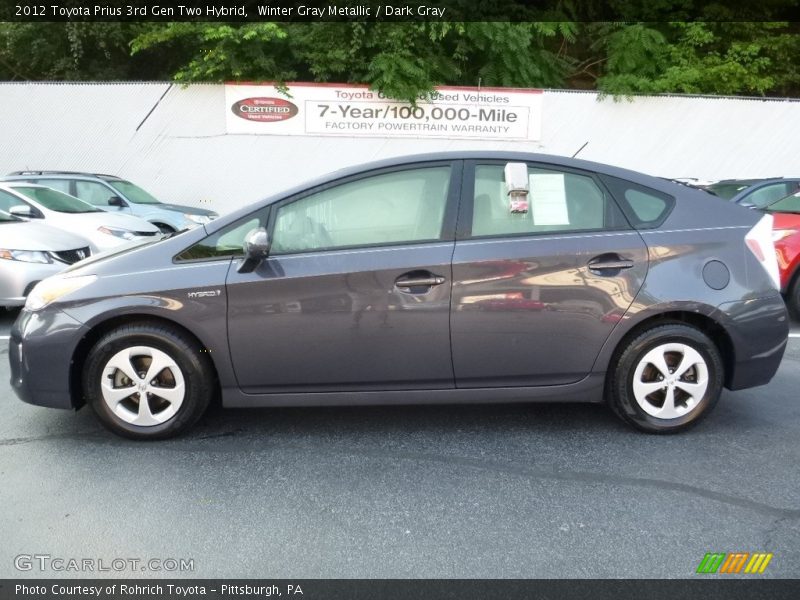 Winter Gray Metallic / Dark Gray 2012 Toyota Prius 3rd Gen Two Hybrid