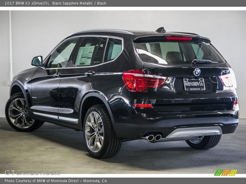 Black Sapphire Metallic / Black 2017 BMW X3 xDrive35i