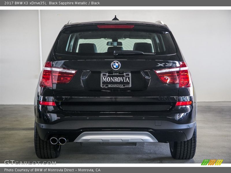 Black Sapphire Metallic / Black 2017 BMW X3 xDrive35i