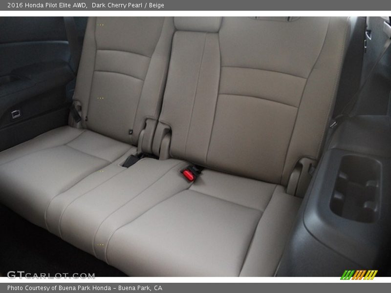 Dark Cherry Pearl / Beige 2016 Honda Pilot Elite AWD