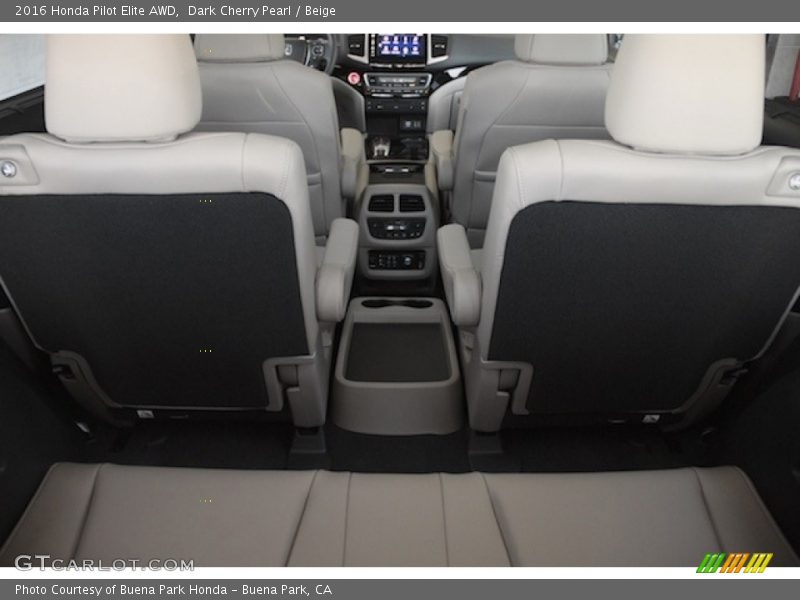Dark Cherry Pearl / Beige 2016 Honda Pilot Elite AWD