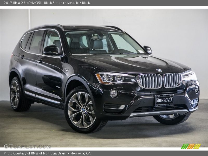 Black Sapphire Metallic / Black 2017 BMW X3 xDrive35i