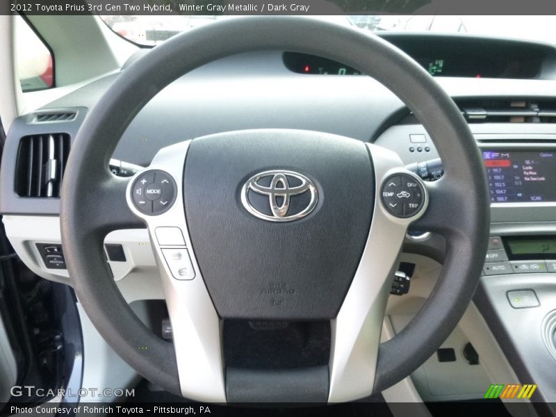 Winter Gray Metallic / Dark Gray 2012 Toyota Prius 3rd Gen Two Hybrid