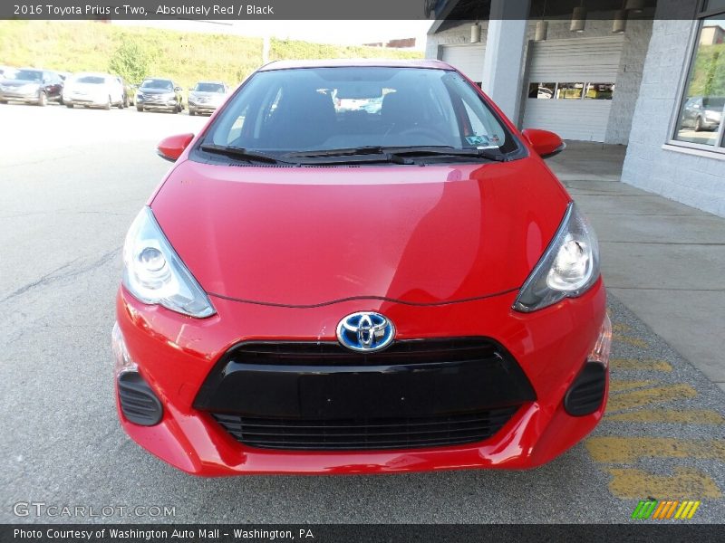 Absolutely Red / Black 2016 Toyota Prius c Two