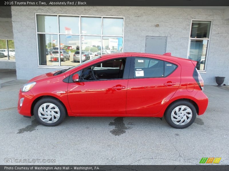 Absolutely Red / Black 2016 Toyota Prius c Two