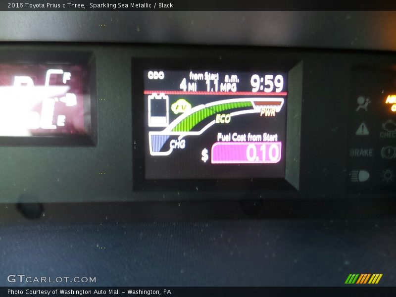 Sparkling Sea Metallic / Black 2016 Toyota Prius c Three