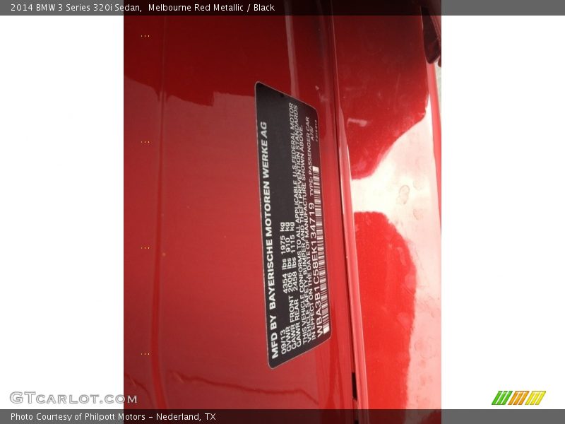 Melbourne Red Metallic / Black 2014 BMW 3 Series 320i Sedan