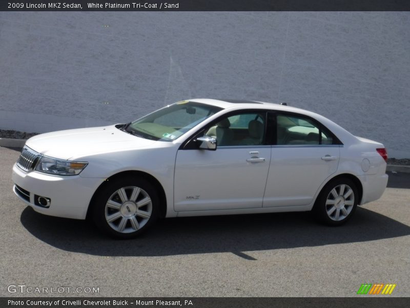 White Platinum Tri-Coat / Sand 2009 Lincoln MKZ Sedan