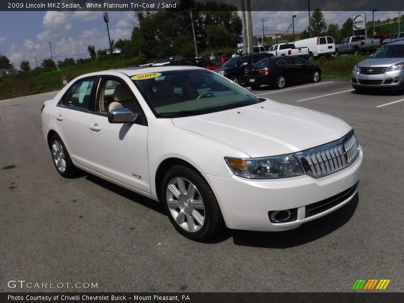 White Platinum Tri-Coat / Sand 2009 Lincoln MKZ Sedan