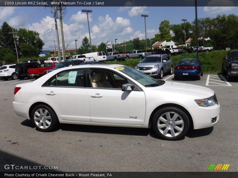 White Platinum Tri-Coat / Sand 2009 Lincoln MKZ Sedan