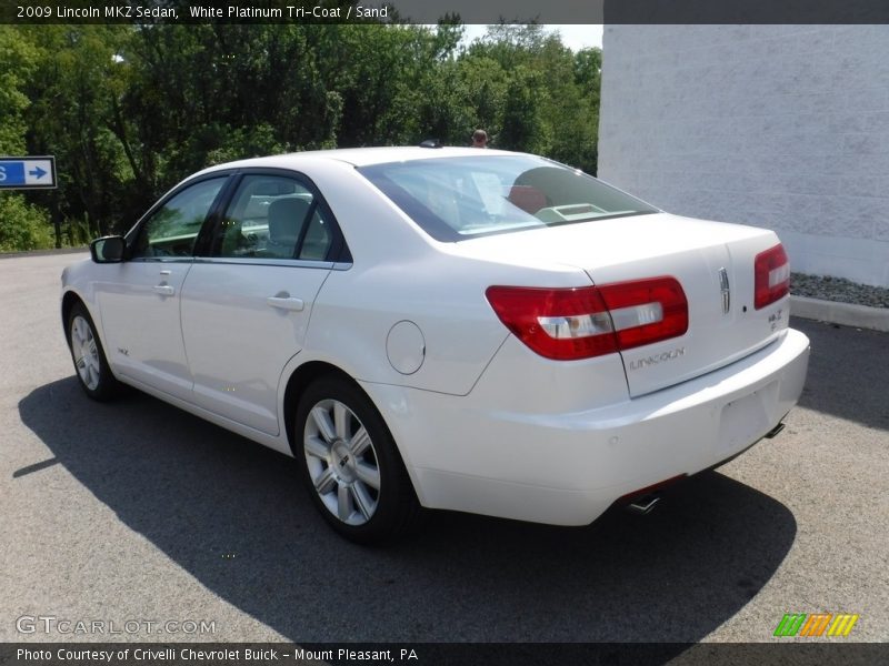White Platinum Tri-Coat / Sand 2009 Lincoln MKZ Sedan