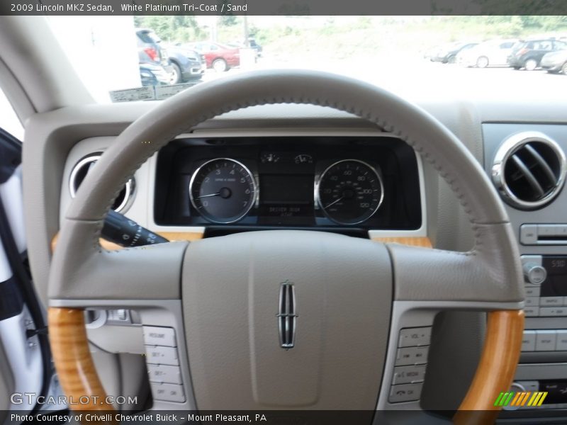 White Platinum Tri-Coat / Sand 2009 Lincoln MKZ Sedan
