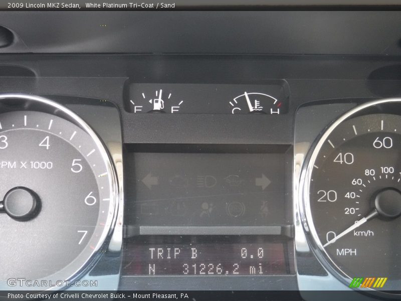 White Platinum Tri-Coat / Sand 2009 Lincoln MKZ Sedan