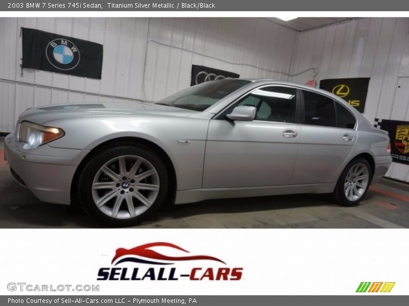 Titanium Silver Metallic / Black/Black 2003 BMW 7 Series 745i Sedan