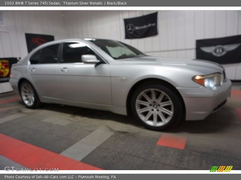 Titanium Silver Metallic / Black/Black 2003 BMW 7 Series 745i Sedan