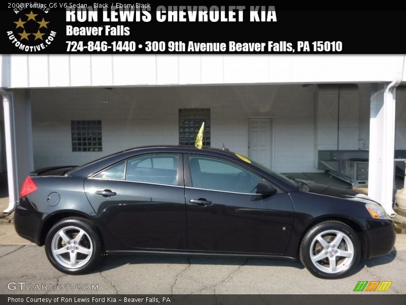 Black / Ebony Black 2008 Pontiac G6 V6 Sedan