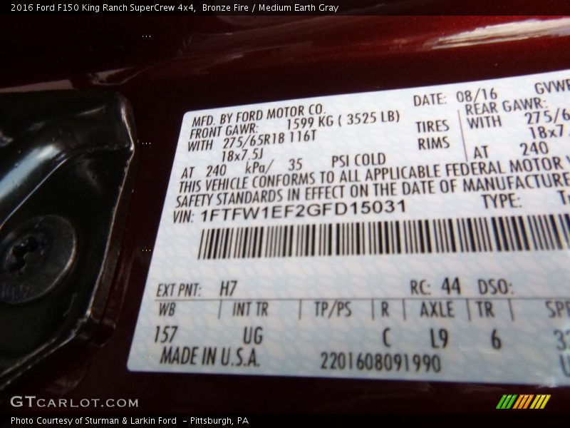 Bronze Fire / Medium Earth Gray 2016 Ford F150 King Ranch SuperCrew 4x4