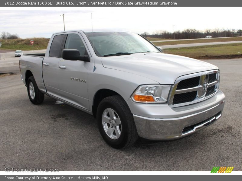 Bright Silver Metallic / Dark Slate Gray/Medium Graystone 2012 Dodge Ram 1500 SLT Quad Cab