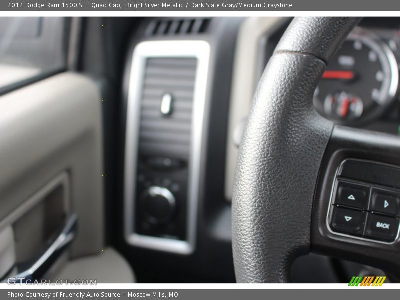 Bright Silver Metallic / Dark Slate Gray/Medium Graystone 2012 Dodge Ram 1500 SLT Quad Cab