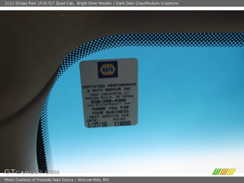 Bright Silver Metallic / Dark Slate Gray/Medium Graystone 2012 Dodge Ram 1500 SLT Quad Cab