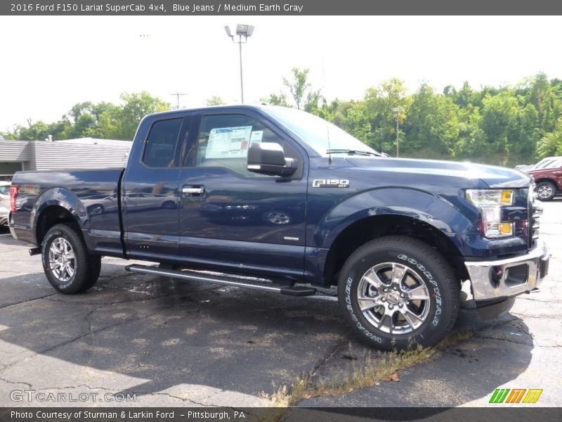 Blue Jeans / Medium Earth Gray 2016 Ford F150 Lariat SuperCab 4x4