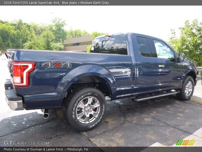 Blue Jeans / Medium Earth Gray 2016 Ford F150 Lariat SuperCab 4x4