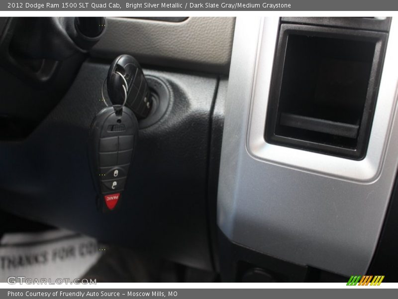 Bright Silver Metallic / Dark Slate Gray/Medium Graystone 2012 Dodge Ram 1500 SLT Quad Cab