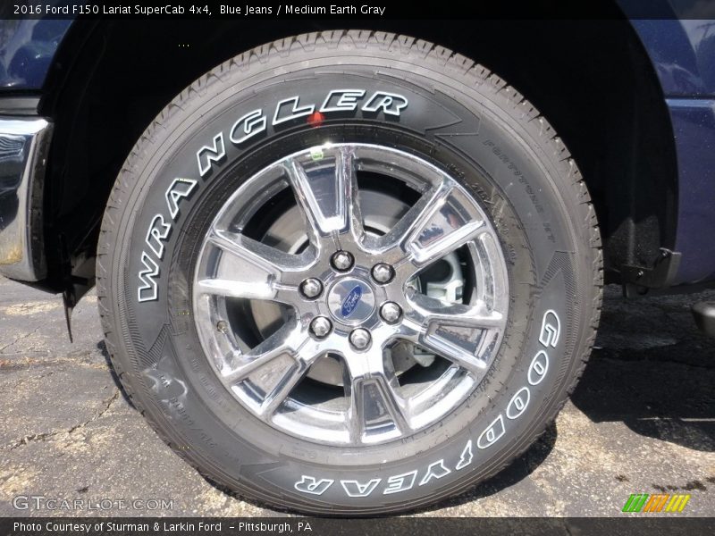 Blue Jeans / Medium Earth Gray 2016 Ford F150 Lariat SuperCab 4x4