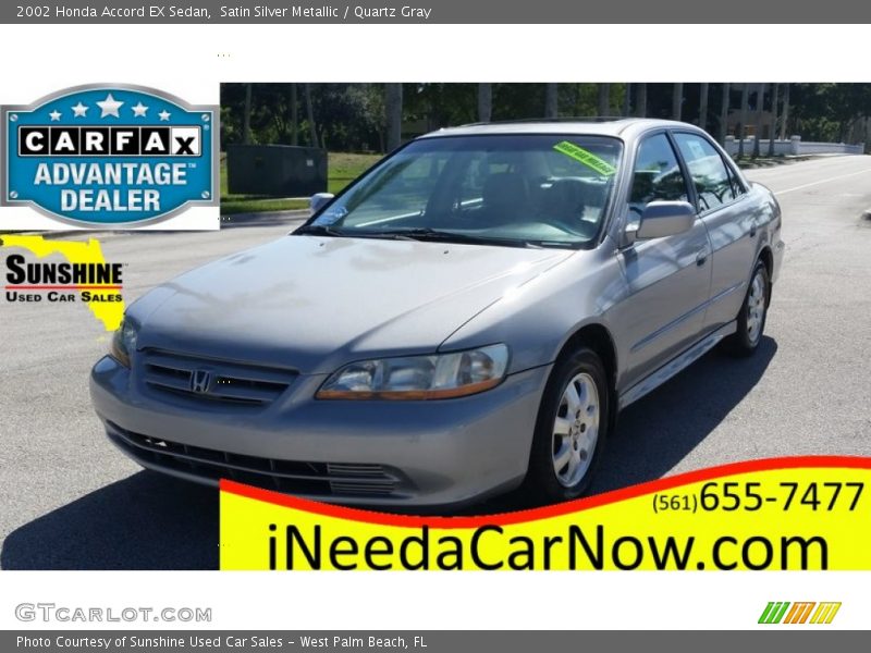 Satin Silver Metallic / Quartz Gray 2002 Honda Accord EX Sedan