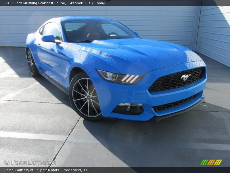 Grabber Blue / Ebony 2017 Ford Mustang Ecoboost Coupe