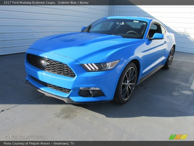 Grabber Blue / Ebony 2017 Ford Mustang Ecoboost Coupe