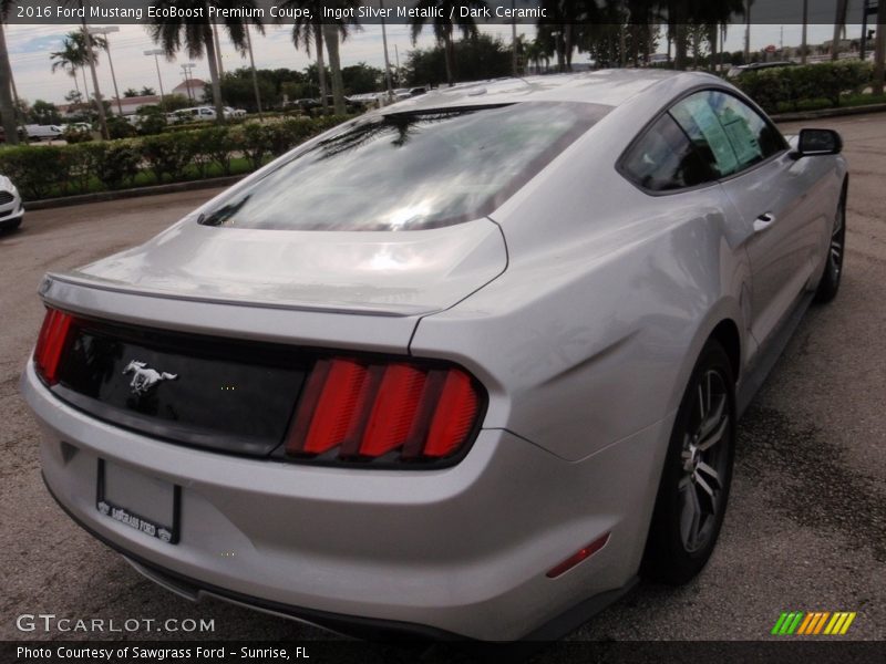 Ingot Silver Metallic / Dark Ceramic 2016 Ford Mustang EcoBoost Premium Coupe