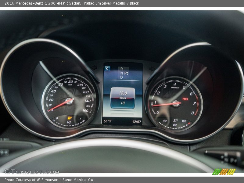 Palladium Silver Metallic / Black 2016 Mercedes-Benz C 300 4Matic Sedan