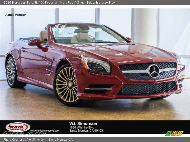 Mars Red / Ginger Beige/Espresso Brown 2016 Mercedes-Benz SL 400 Roadster