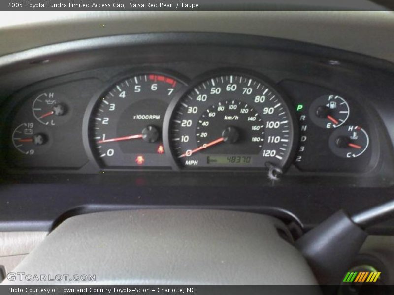 Salsa Red Pearl / Taupe 2005 Toyota Tundra Limited Access Cab