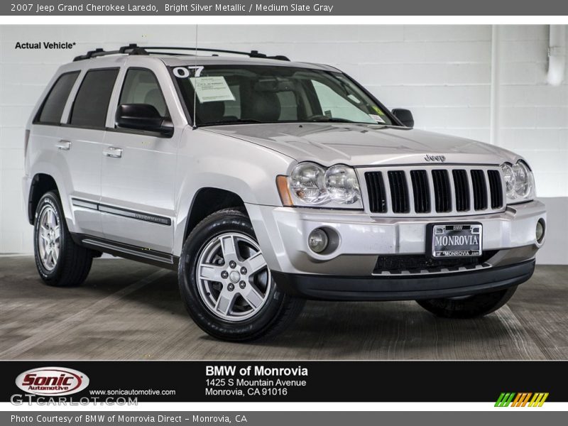 Bright Silver Metallic / Medium Slate Gray 2007 Jeep Grand Cherokee Laredo