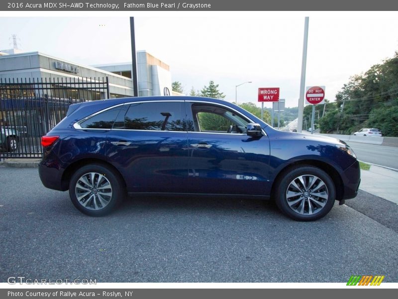 Fathom Blue Pearl / Graystone 2016 Acura MDX SH-AWD Technology