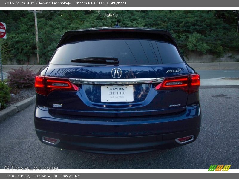 Fathom Blue Pearl / Graystone 2016 Acura MDX SH-AWD Technology