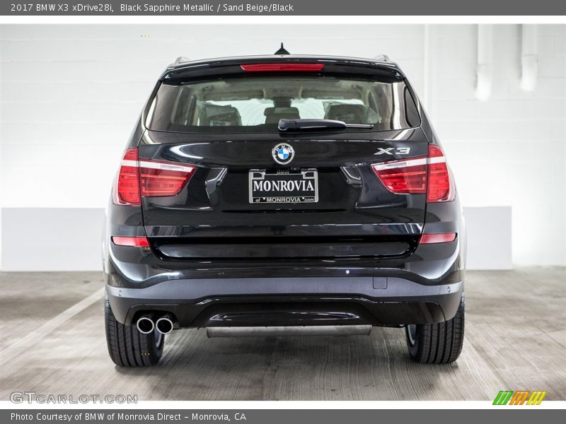 Black Sapphire Metallic / Sand Beige/Black 2017 BMW X3 xDrive28i