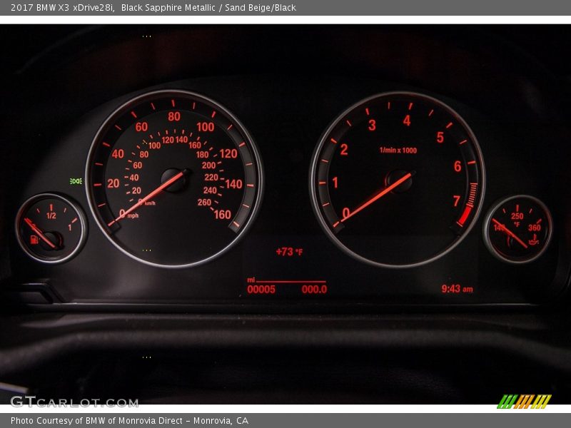 Black Sapphire Metallic / Sand Beige/Black 2017 BMW X3 xDrive28i