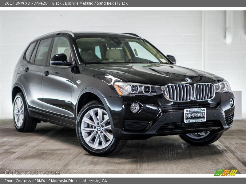 Black Sapphire Metallic / Sand Beige/Black 2017 BMW X3 xDrive28i